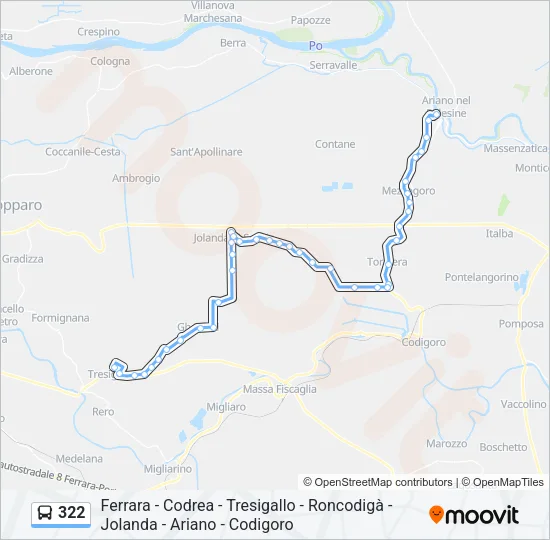 322 Bus Line Map