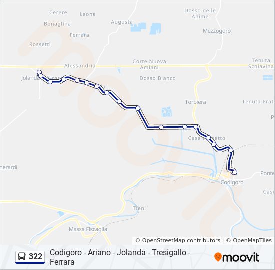 Percorso linea bus 322