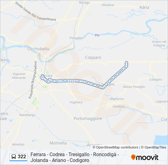 Percorso linea bus 322