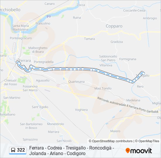 322 bus Line Map