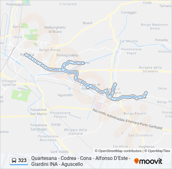 Percorso linea bus 323