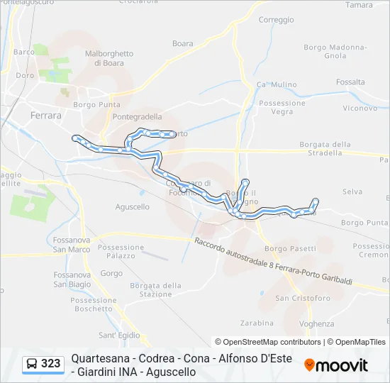Percorso linea bus 323
