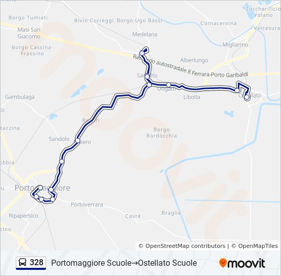 328 bus Line Map