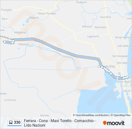 Percorso linea bus 330