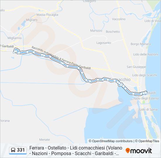 Percorso linea bus 331