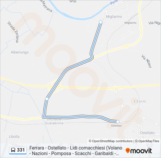 Percorso linea bus 331