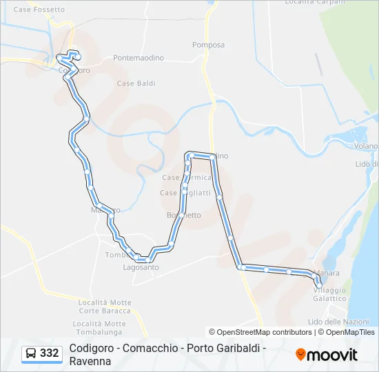 332 Bus Line Map