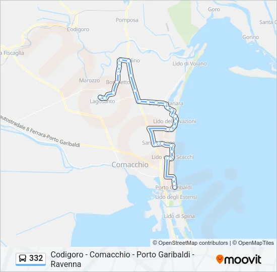 332 Bus Line Map