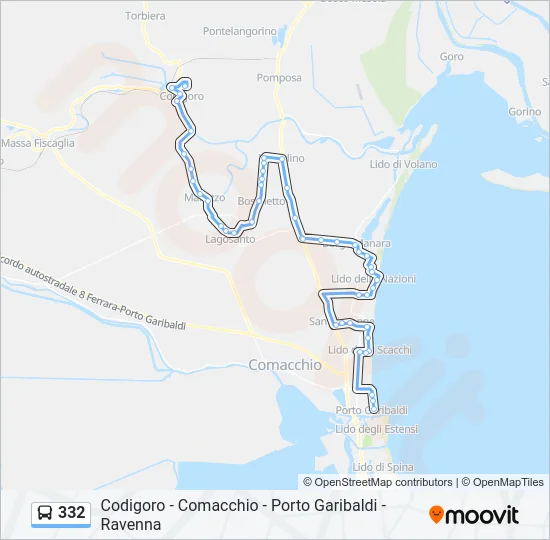 332 Bus Line Map