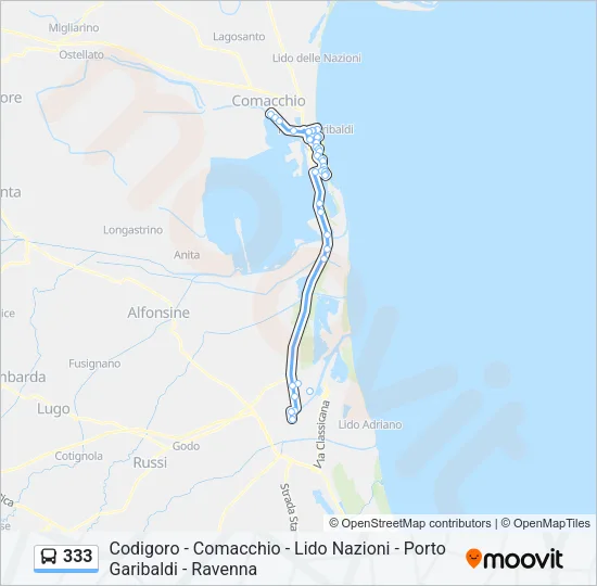 333 Bus Line Map