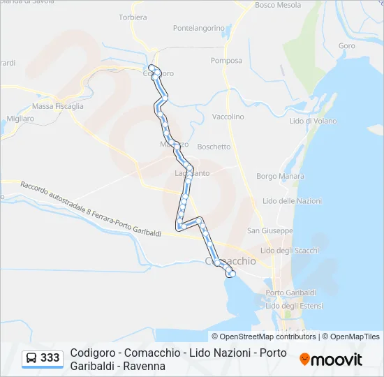 333 Bus Line Map