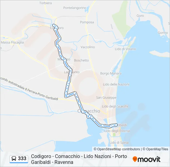 333 Bus Line Map
