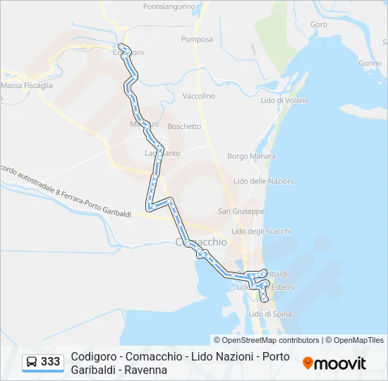 333 Bus Line Map