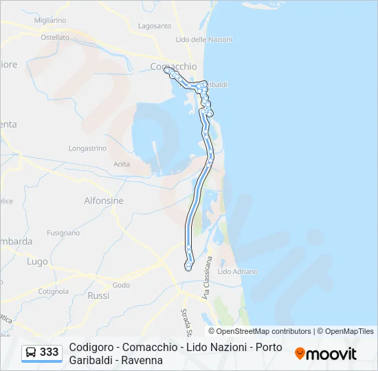 333 Bus Line Map