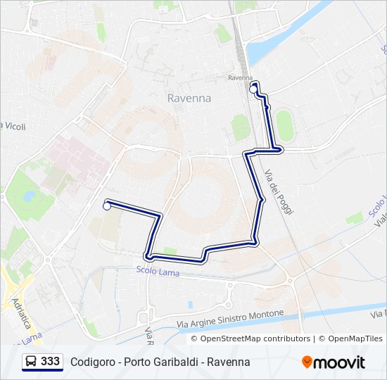 Percorso linea bus 333