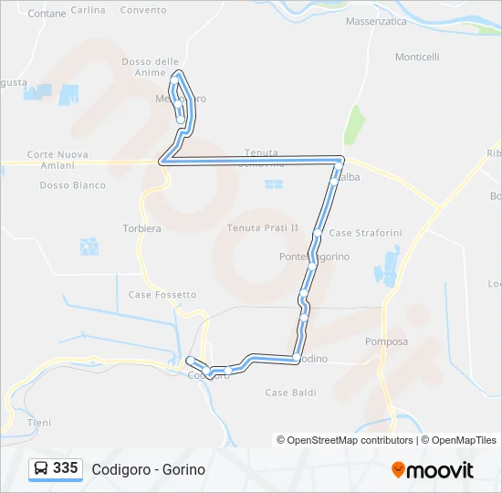 335 Bus Line Map