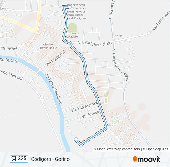 335 Bus Line Map