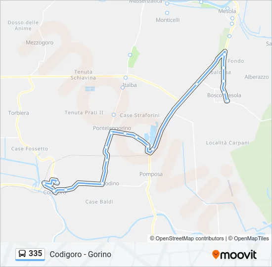 335 Bus Line Map