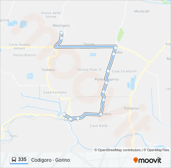 335 Bus Line Map