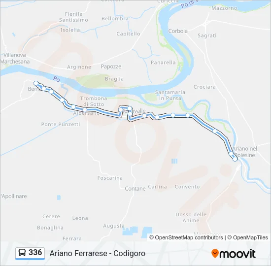 336 Bus Line Map