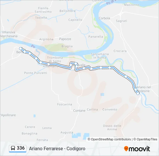 336 Bus Line Map