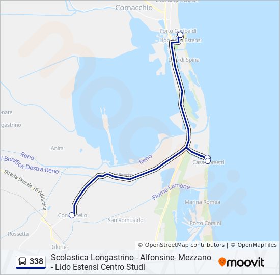 Percorso linea bus 338