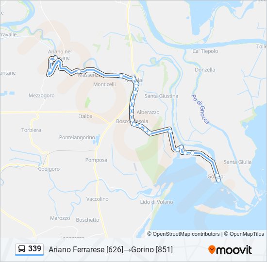 Percorso linea bus 339