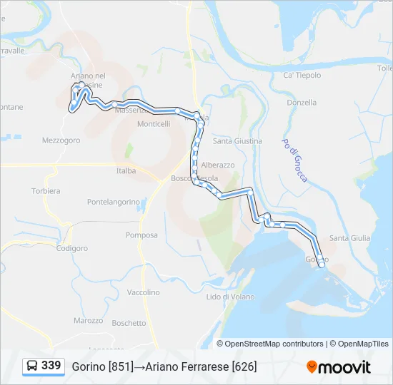 339 Bus Line Map
