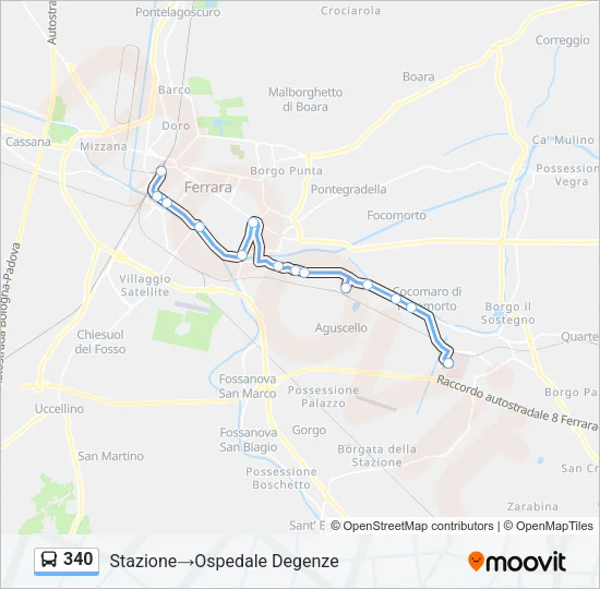 340 Bus Line Map