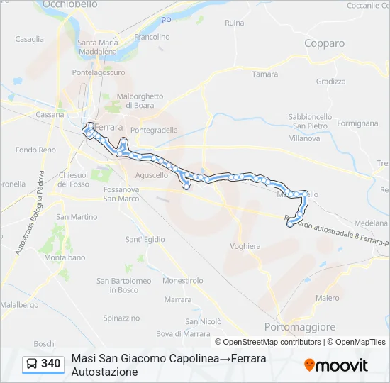 340 Bus Line Map