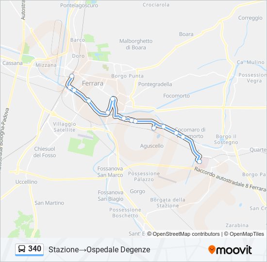 340 bus Line Map