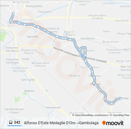 342 Bus Line Map