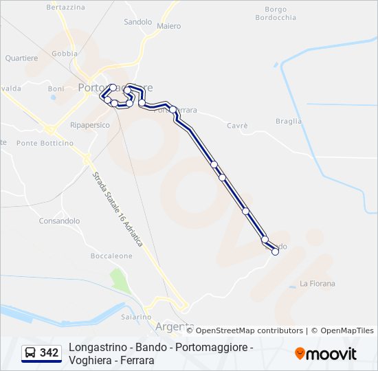 342 bus Line Map