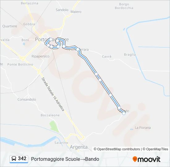 342 Bus Line Map
