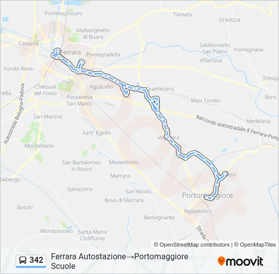 Percorso linea bus 342