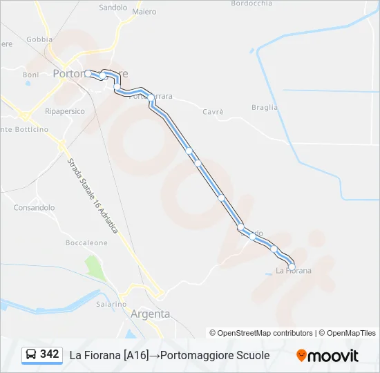 342 Bus Line Map