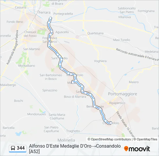 344 Bus Line Map