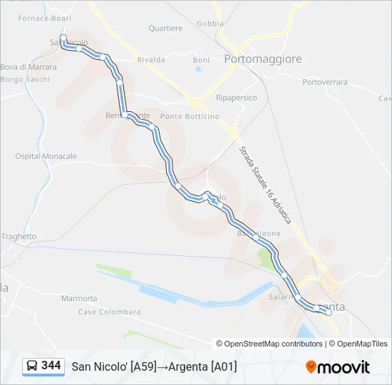 344 Bus Line Map