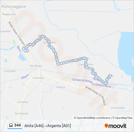 344 Bus Line Map