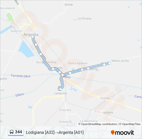 344 Bus Line Map