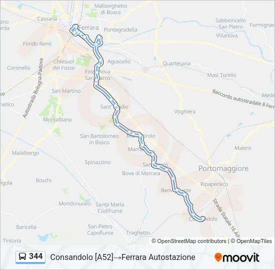 344 Bus Line Map