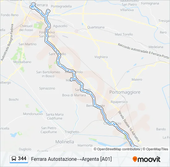344 Bus Line Map