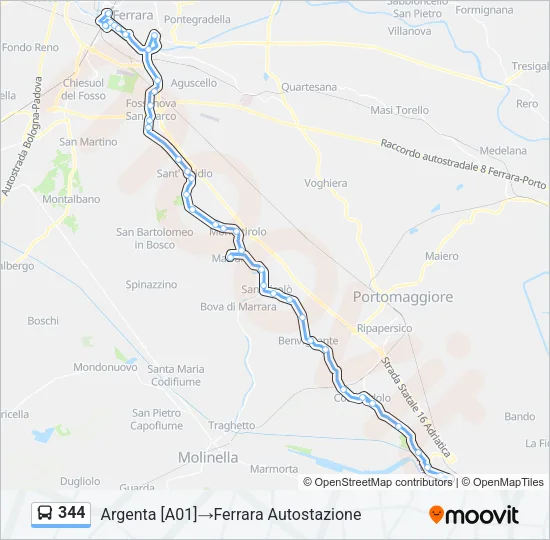 344 Bus Line Map