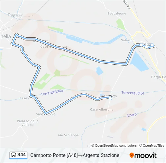 344 Bus Line Map