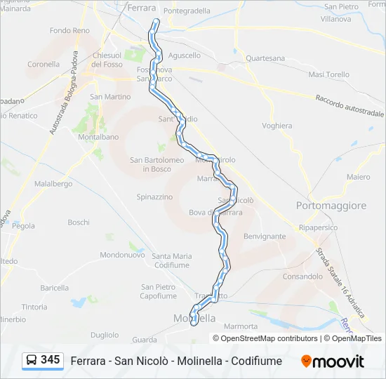 345 Bus Line Map