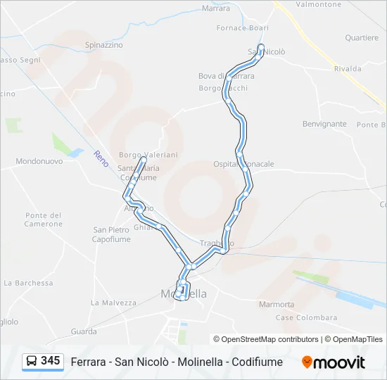 345 Bus Line Map