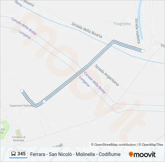 345 Bus Line Map