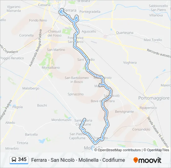 345 Bus Line Map