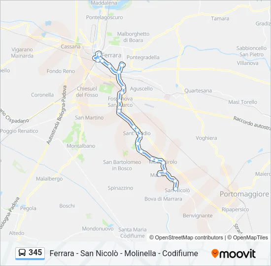 345 Bus Line Map