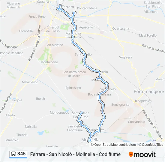 345 Bus Line Map